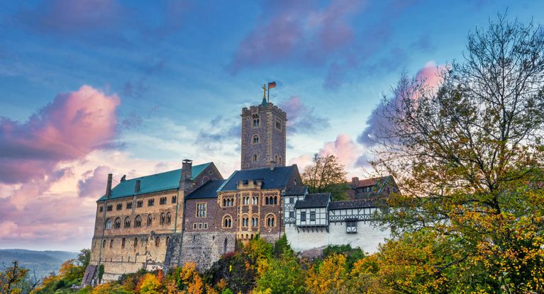 Panoramaaufnahme der Wartburg in Eisenach